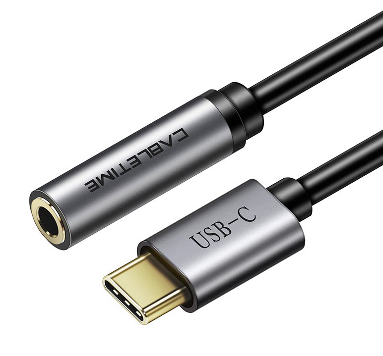CABLETIME αντάπτορας USB-C σε 3.5mm CT-CMAUDIO, γκρι