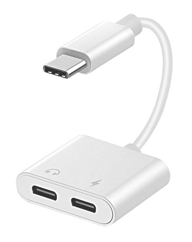 POWERTECH αντάπτορας USB Type-C σε 2x USB Type-C CAB-UC054, 0.11m, λευκό