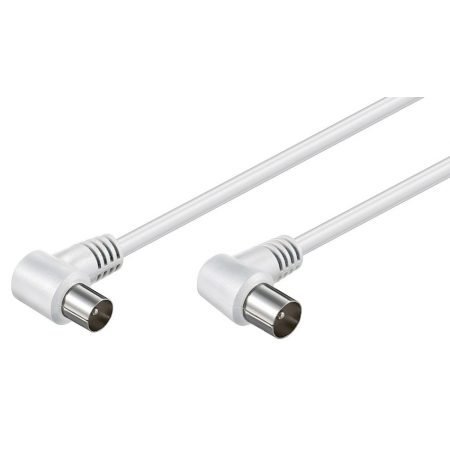 POWERTECH καλώδιο κεραίας CAB-V039, αρσενικό, γωνιακό 90°, 1.5m, λευκό