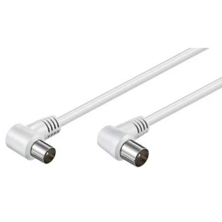 POWERTECH καλώδιο κεραίας CAB-V039, αρσενικό, γωνιακό 90°, 1.5m, λευκό