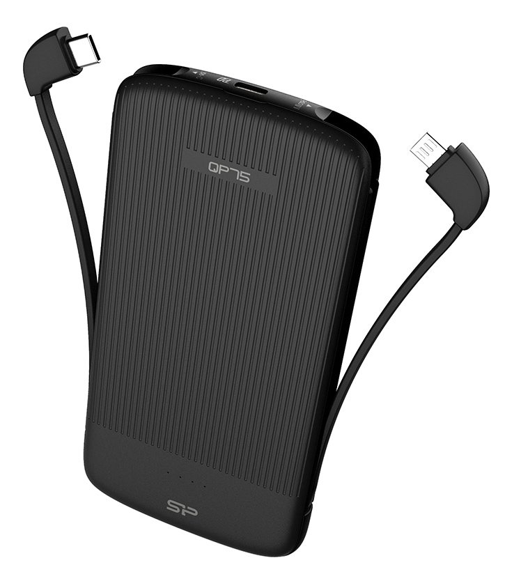 SILICON POWER power bank QP75, 10000mAh, 4x output, 3A, μαύρο