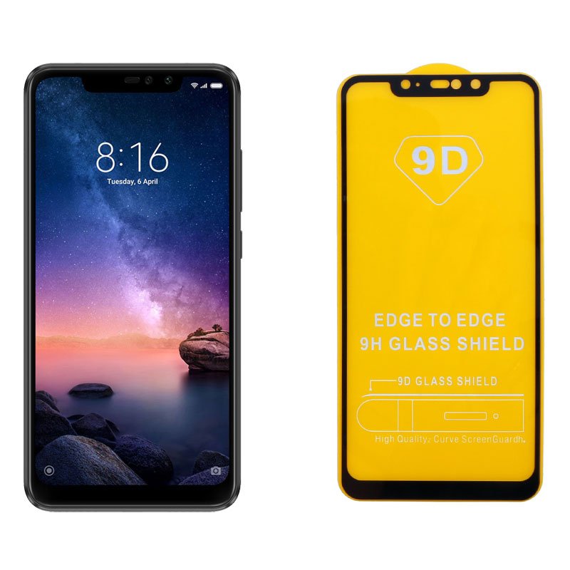 IDOL 1991 TEMPERED GLASS XIAOMI REDMI NOTE 6 PRO 6.26" 9H 0.25mm 9D FULL GLUE SPECIAL FULL COVER BLACK