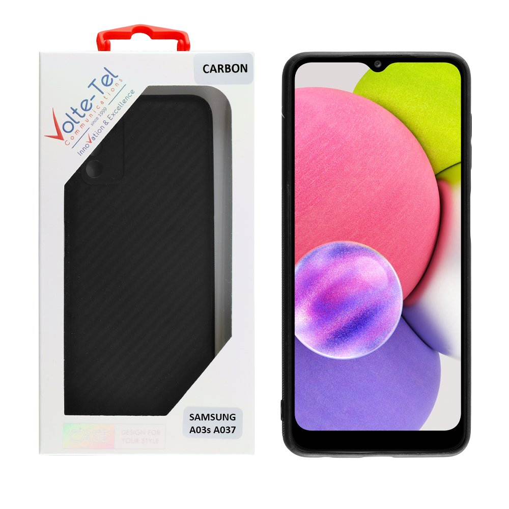 VOLTE-TEL ΘΗΚΗ SAMSUNG A03s A037 6.5" CARBON CAMERA PROTECTIVE BLACK