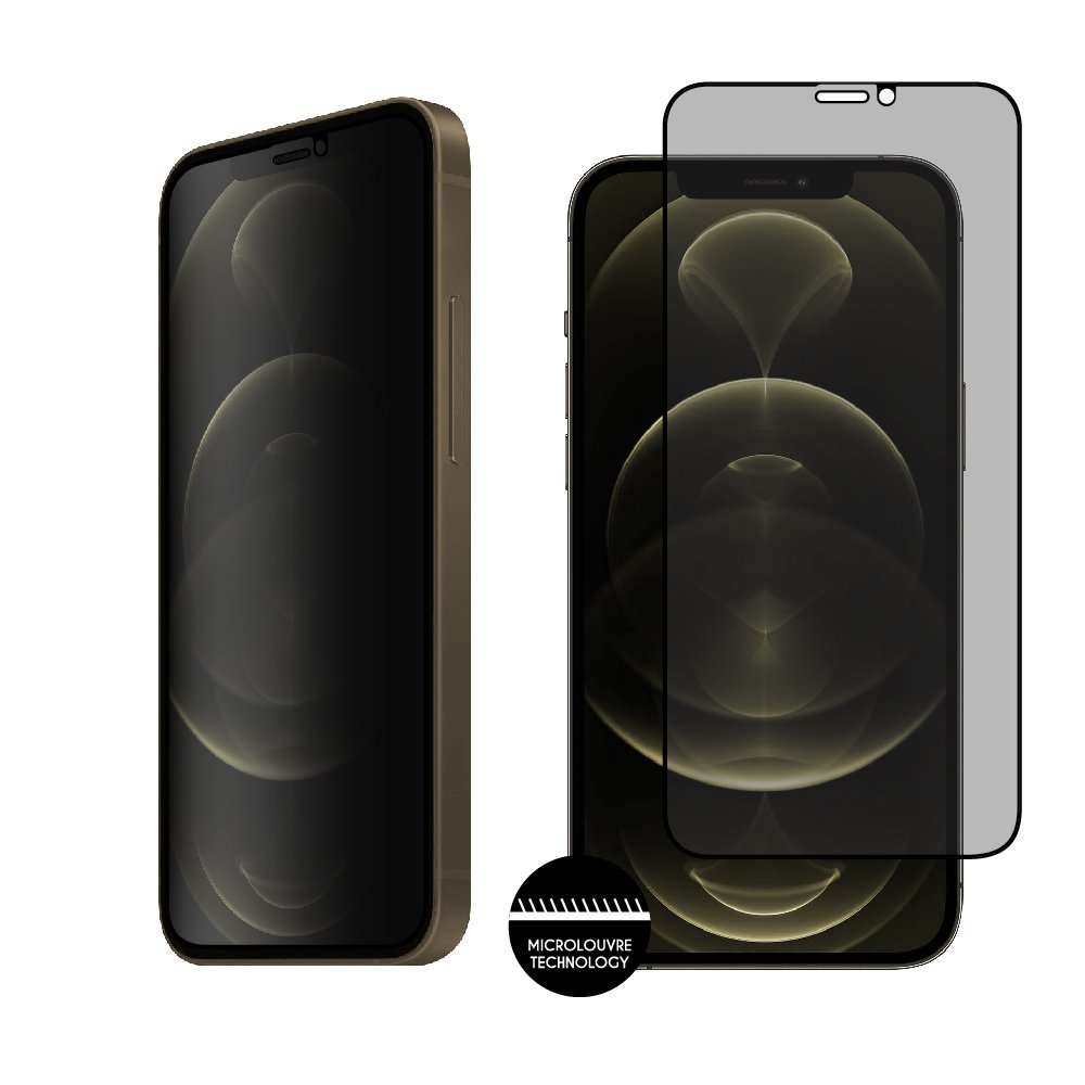 IDOL 1991 TEMPERED GLASS IPHONE 12 PRO/IPHONE 12 6.1" 9H 0.25mm PRIVACY ANTISPY SEMI CURVED FULL GLUE BLACK