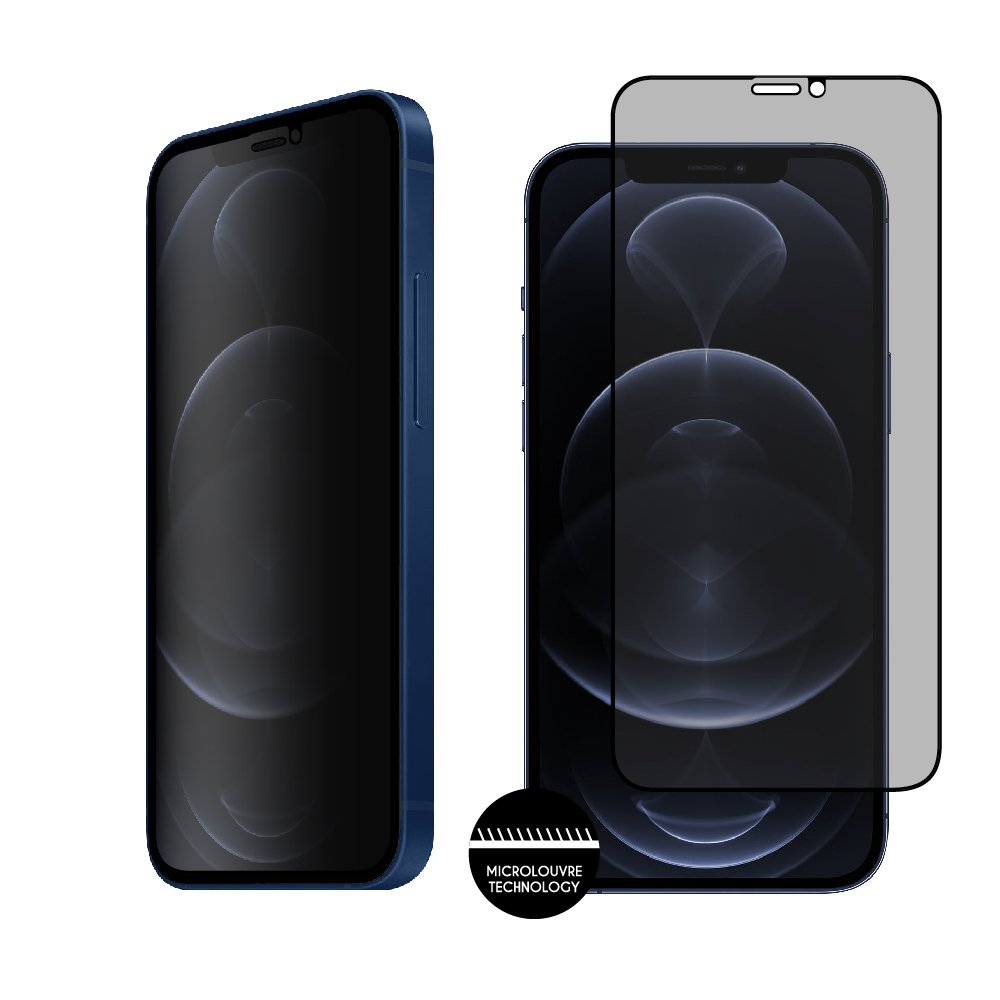 IDOL 1991 TEMPERED GLASS IPHONE 12 PRO MAX 6.7" 9H 0.30mm PRIVACY ANTISPY SEMI CURVED FULL GLUE BLACK