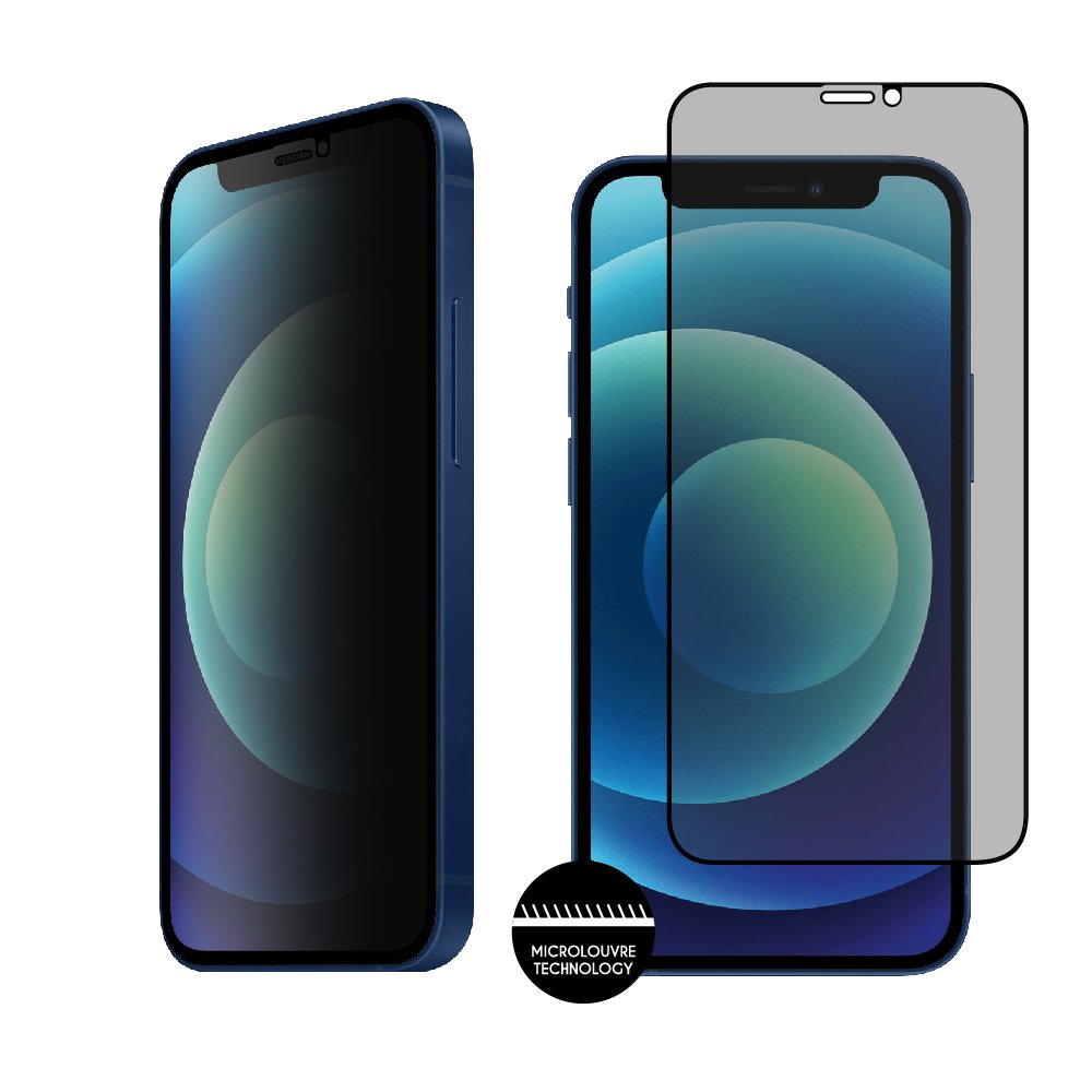 IDOL 1991 TEMPERED GLASS IPHONE 12 MINI 5.4" 9H 0.25mm PRIVACY ANTISPY SEMI CURVED FULL GLUE BLACK