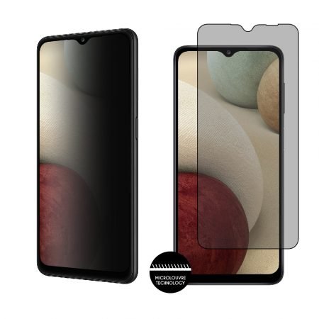 IDOL 1991 TEMPERED GLASS SAMSUNG A12 A125/A12 NACHO A127 6.5" 9H 0.25mm PRIVACY ANTISPY SEMI CURVED FULL GLUE BLACK