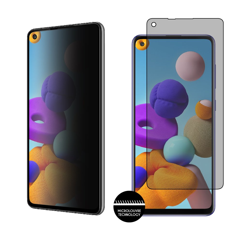 IDOL 1991 TEMPERED GLASS SAMSUNG A21 A217 6.5" 9H 0.25mm PRIVACY ANTISPY SEMI CURVED FULL GLUE BLACK