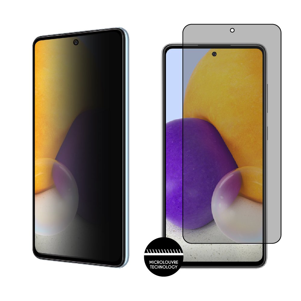 IDOL 1991 TEMPERED GLASS SAMSUNG A72 A725/A726 6.7" 9H 0.25mm PRIVACY ANTISPY SEMI CURVED FULL GLUE BLACK