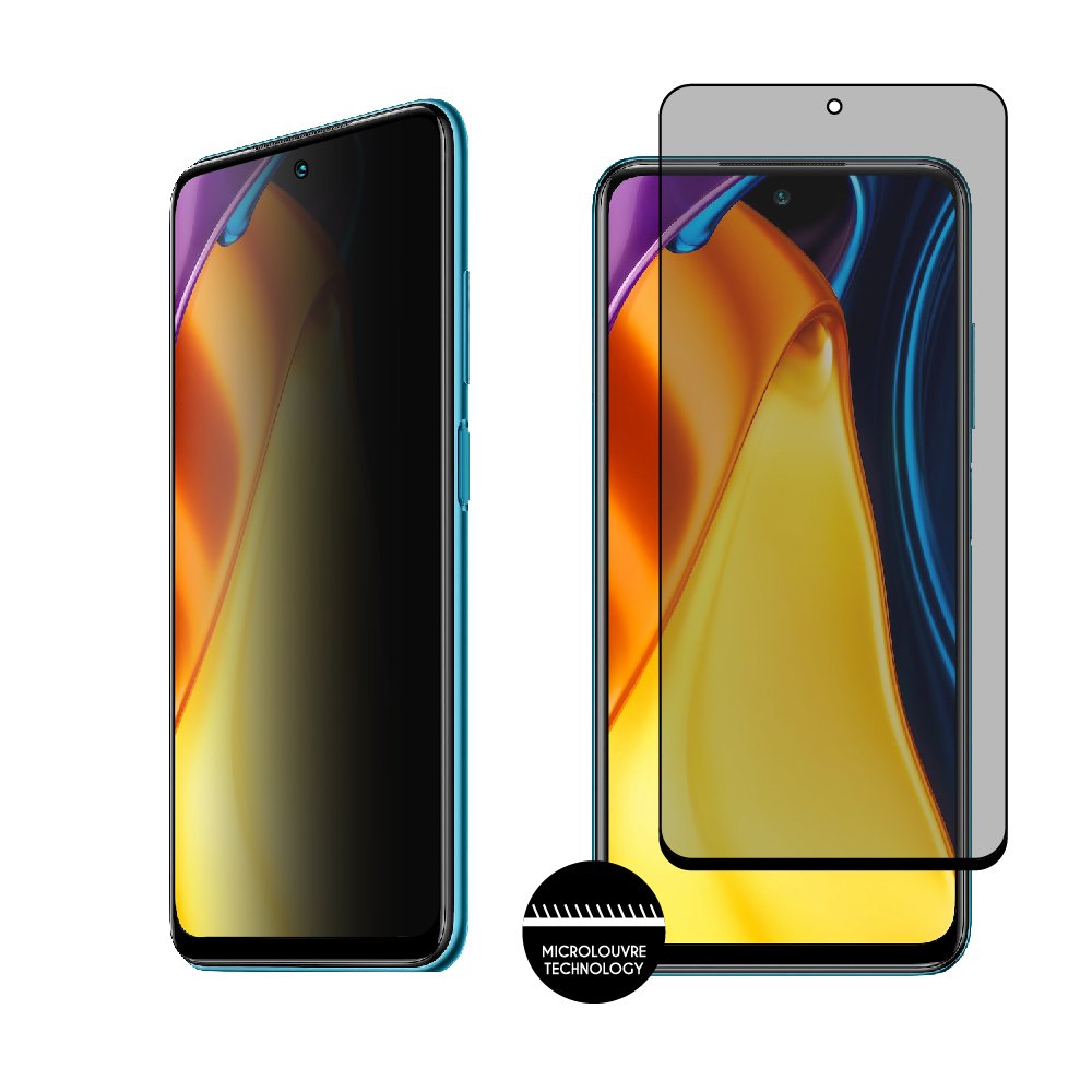 IDOL 1991 TEMPERED GLASS XIAOMI POCO M3 PRO 6.5" 9H 0.25mm PRIVACY ANTISPY SEMI CURVED FULL GLUE BLACK