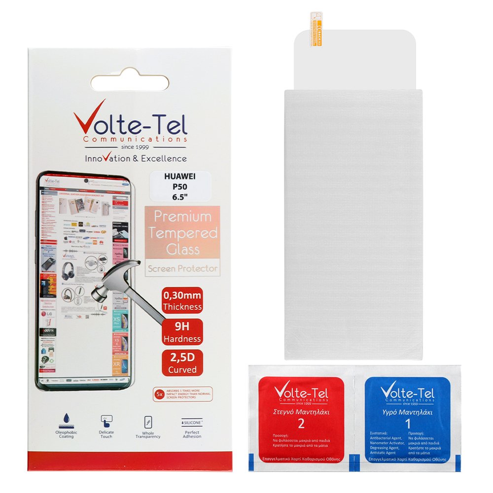 VOLTE-TEL TEMPERED GLASS HUAWEI P50 6.5" 9H 0.30mm 2.5D FULL GLUE