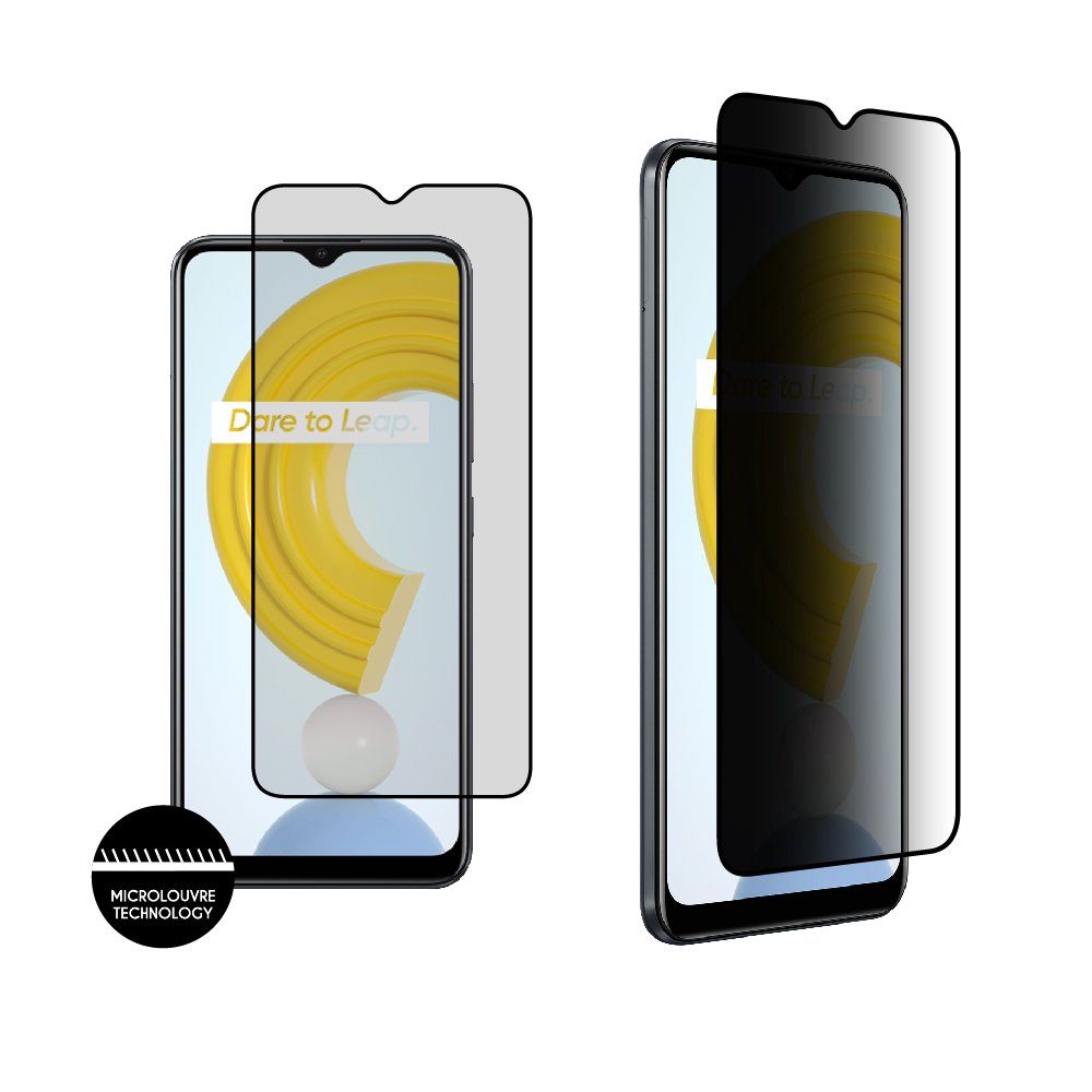 IDOL 1991 TEMPERED GLASS REALME C21 6.5" 9H 0.25mm PREMIUM PRIVACY ANTISPY SEMI CURVED FULL GLUE BLACK