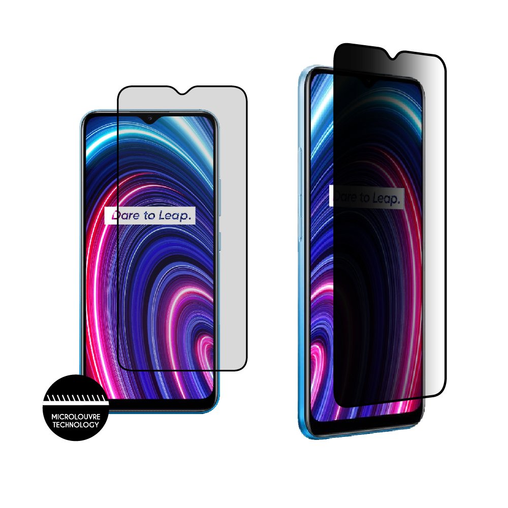 IDOL 1991 TEMPERED GLASS REALME C21Y/C25Y 6.5" 9H 0.25mm PREMIUM PRIVACY ANTISPY SEMI CURVED FULL GLUE BLACK