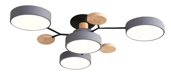 POWERTECH LED φωτιστικό οροφής HLL-0043, 48W, 4000K, 4x Φ18cm, γκρι