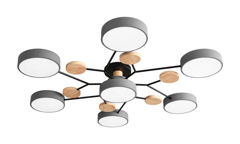 POWERTECH LED φωτιστικό οροφής HLL-0047, 84W, 6700lm, 7x Φ18cm, γκρι