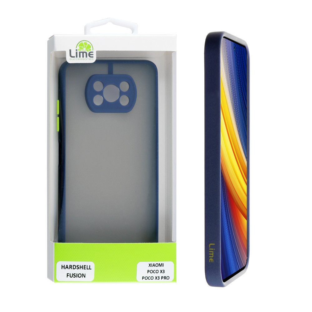LIME ΘΗΚΗ XIAOMI POCO X3/POCO X3 PRO 6.67" HARDSHELL FUSION FULL CAMERA PROTECTION BLUE WITH YELLOW KEYS