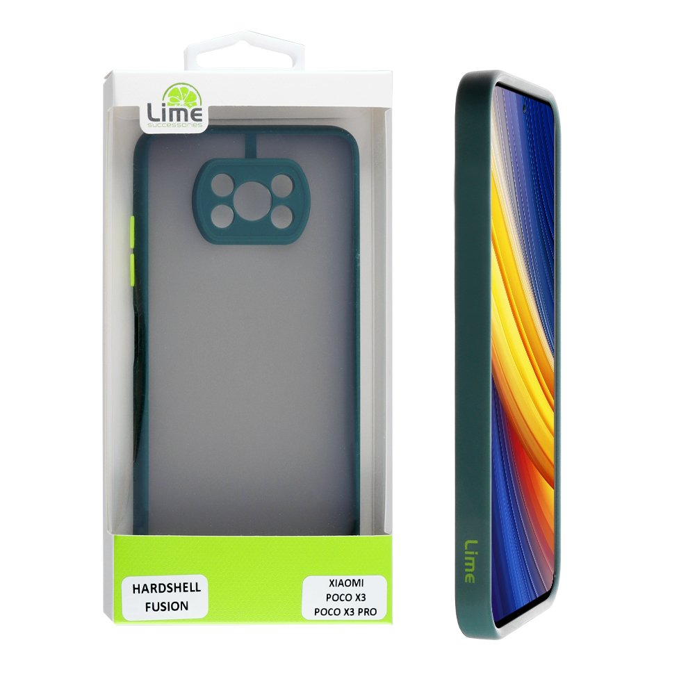 LIME ΘΗΚΗ XIAOMI POCO X3/POCO X3 PRO 6.67" HARDSHELL FUSION FULL CAMERA PROTECTION DARK GREEN WITH YELLOW KEYS