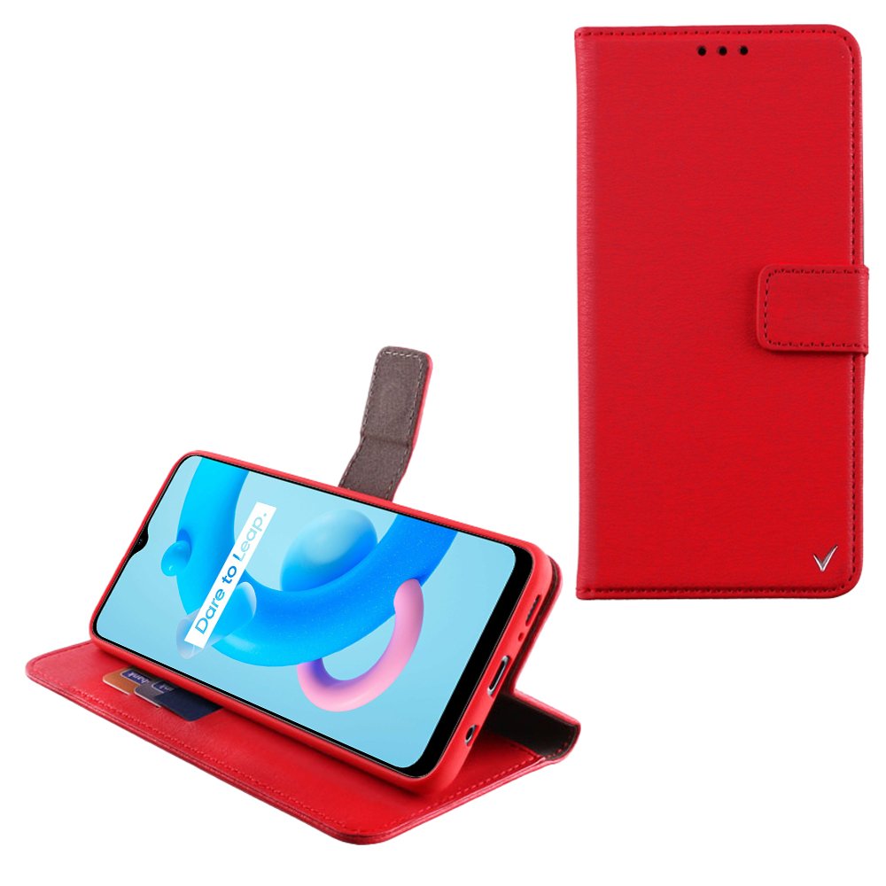 VOLTE-TEL ΘΗΚΗ REALME C11 2021 6.52" ALLURE MAGNET BOOK STAND CLIP RED