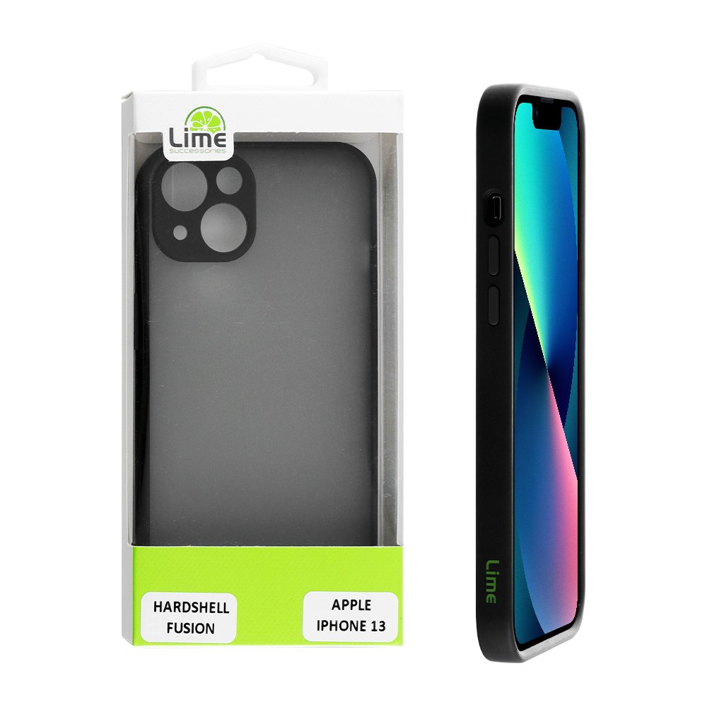 LIME ΘΗΚΗ IPHONE 13 6.1" HARDSHELL FUSION FULL CAMERA PROTECTION BLACK WITH BLACK KEYS