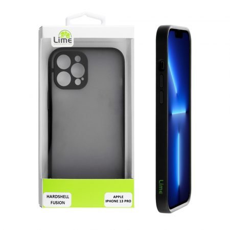 LIME ΘΗΚΗ IPHONE 13 PRO 6.1" HARDSHELL FUSION FULL CAMERA PROTECTION BLACK WITH BLACK KEYS