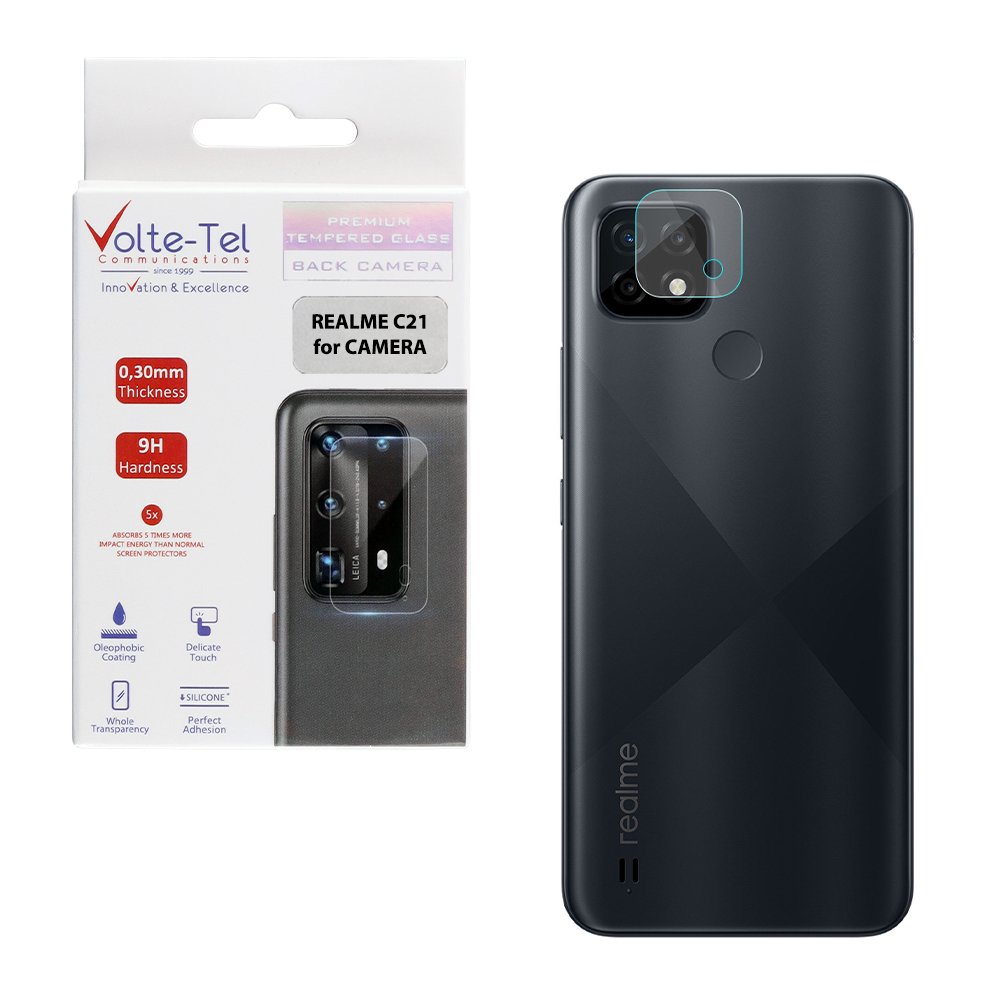 VOLTE-TEL TEMPERED GLASS REALME C21 6.5" 9H 0.30mm FOR CAMERA