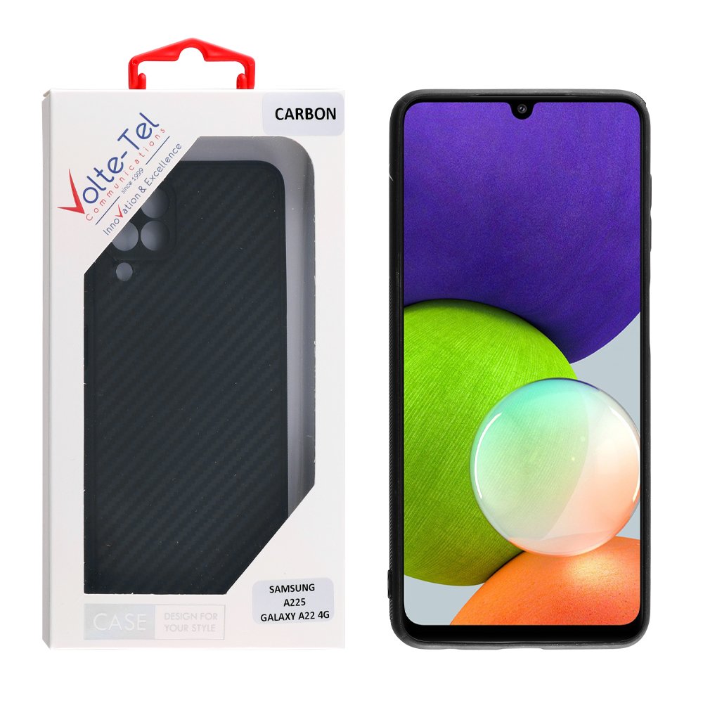 VOLTE-TEL ΘΗΚΗ SAMSUNG A22 4G A225 6.4" CARBON CAMERA PROTECTIVE BLACK