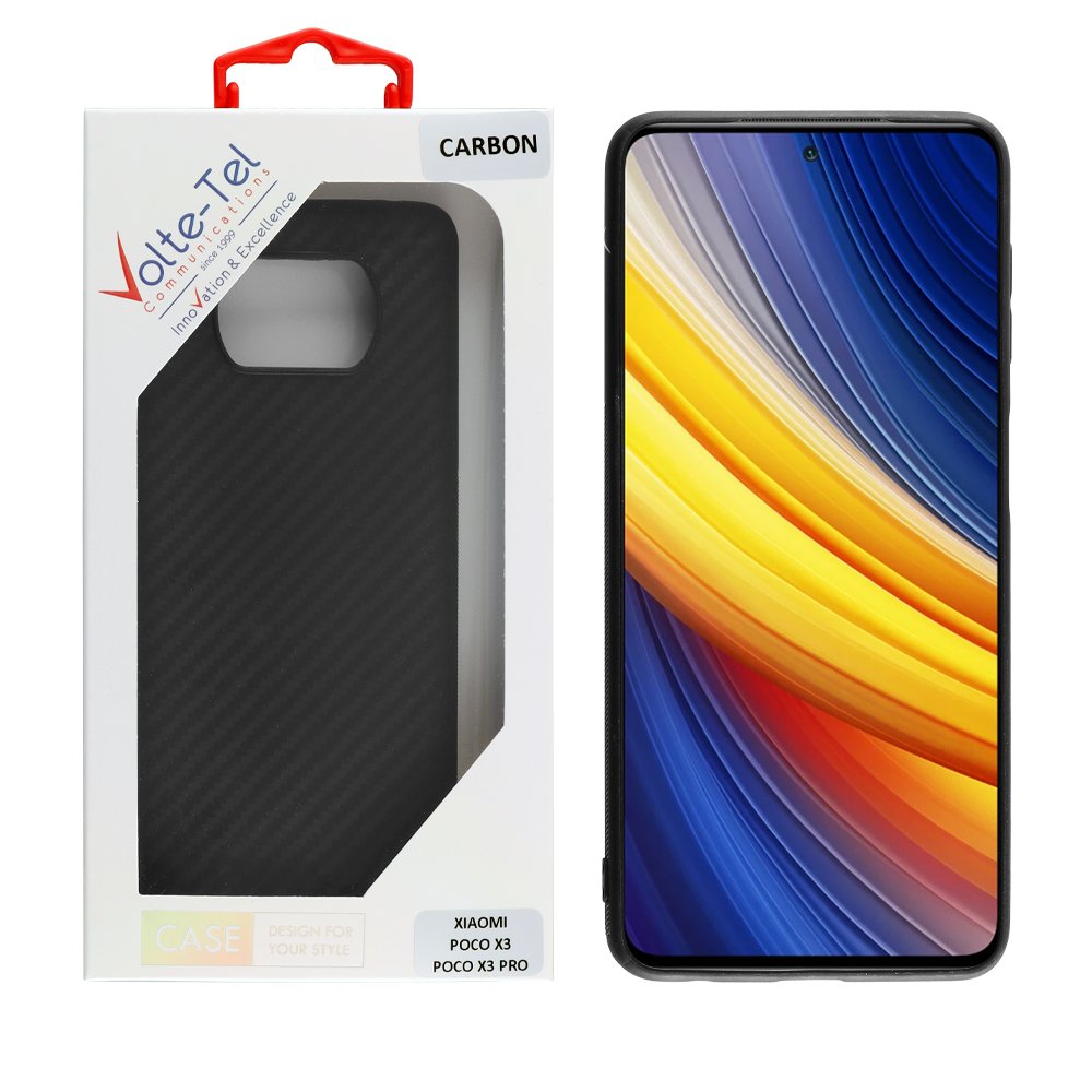 VOLTE-TEL ΘΗΚΗ XIAOMI POCO X3/POCO X3 PRO 6.67" CARBON CAMERA PROTECTIVE BLACK