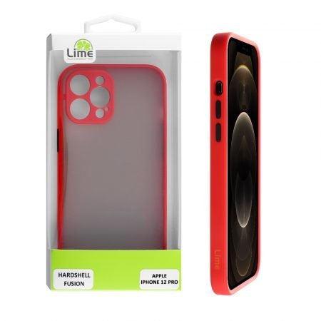 LIME ΘΗΚΗ IPHONE 12 PRO 6.1" HARDSHELL FUSION FULL CAMERA PROTECTION RED WITH BLACK KEYS