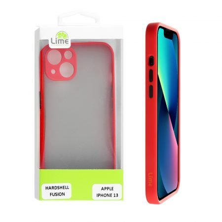 LIME ΘΗΚΗ IPHONE 13 6.1" HARDSHELL FUSION FULL CAMERA PROTECTION RED WITH BLACK KEYS