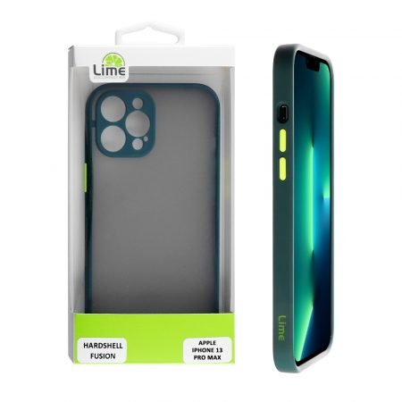 LIME ΘΗΚΗ IPHONE 13 PRO MAX 6.7" HARDSHELL FUSION FULL CAMERA PROTECTION DARK GREEN WITH YELLOW KEYS