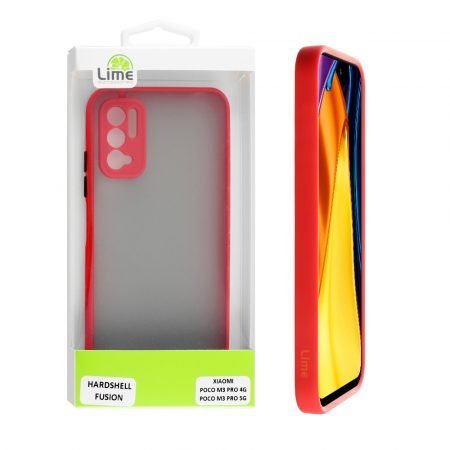 LIME ΘΗΚΗ XIAOMI POCO M3 PRO 4G/POCO M3 PRO 5G 6.5" HARDSHELL FUSION FULL CAMERA PROTECTION RED WITH BLACK KEYS