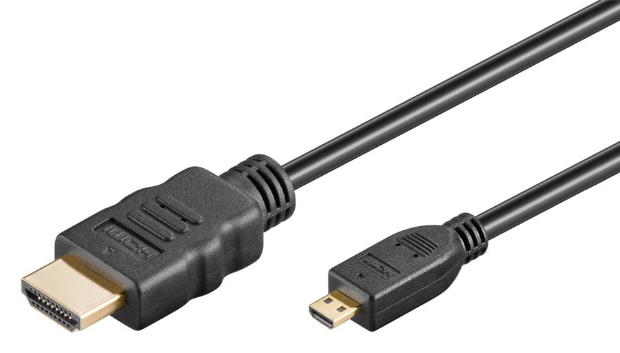 GOOBAY καλώδιο HDMI σε HDMI Micro 53787 με Ethernet, 4K/60Hz, 5m, μαύρο