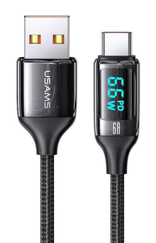 USAMS καλώδιο USB-C σε USB US-SJ544, 66W, 480Mbps, 1.2m, μαύρο