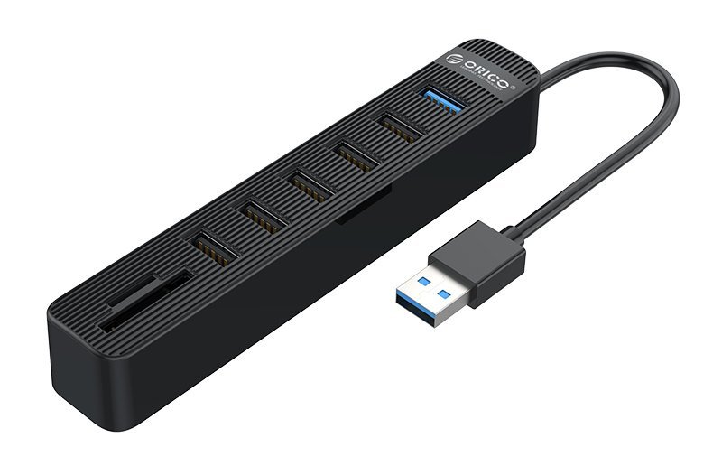 ORICO USB hub TWU32-6AST με card reader, 8x θυρών, 5Gbps, USB, μαύρο