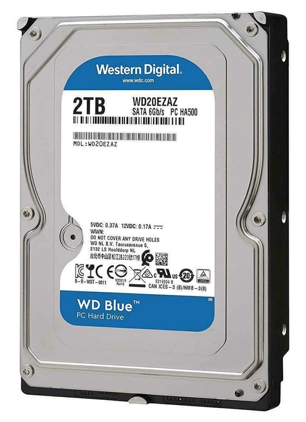 WD Blue Σκληρός Δίσκος WD20EZAZ 2TB, 3.5", 256MB Cache, 5400RPM, 6Gb/s