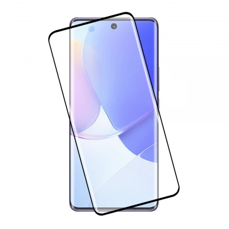 IDOL 1991 TEMPERED GLASS HUAWEI NOVA 9 6.57" 9H 0.30mm 3D SEMI CURVED FINGER UNLOCK BLACK FULL COVER