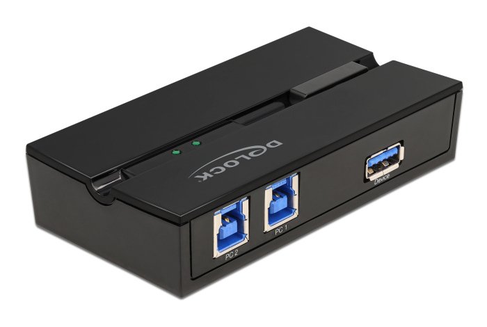 DELOCK USB 3.0 switch 11495, 2x USB Type B σε USB, με μαγνήτη, μαύρο