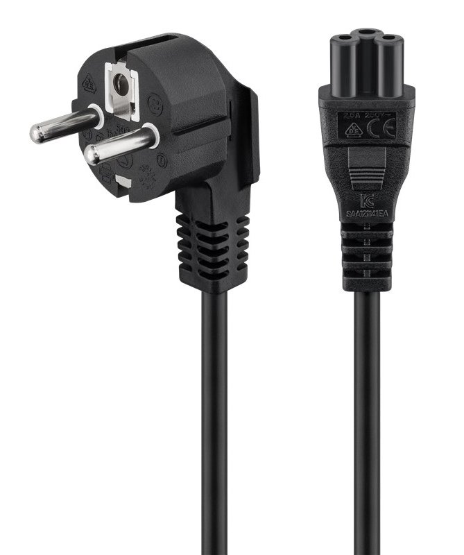 GOOBAY καλώδιο τροφοδοσίας 68004, γωνιακό, 0.75mm², 1.8m, μαύρο