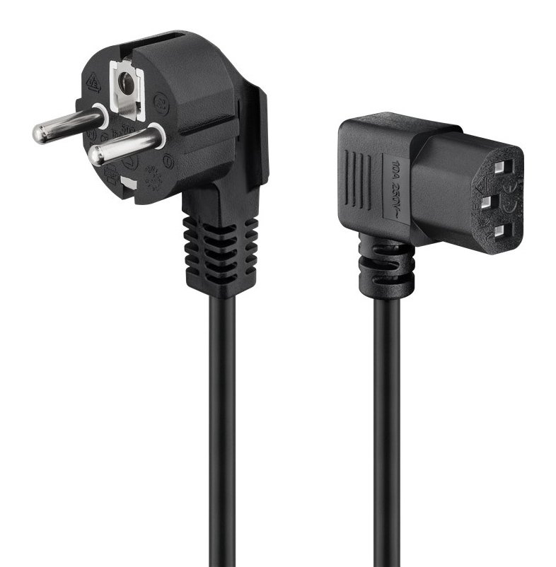GOOBAY καλώδιο τροφοδοσίας 93119, γωνιακό, 1mm², 5m, μαύρο