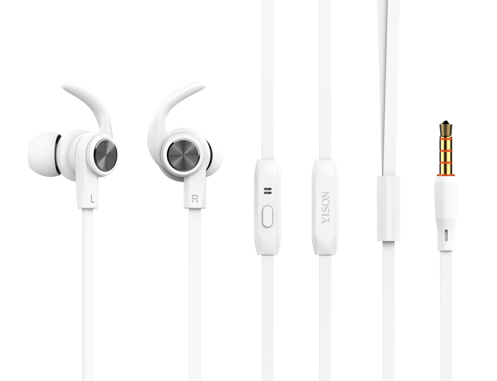 YISON Earphones με μικρόφωνο CX300, on/off, 1.2m, με μαγνήτη, λευκά