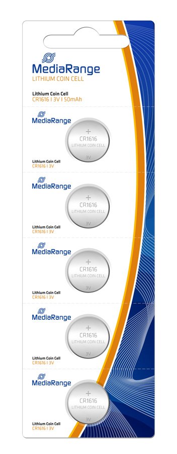 MEDIARANGE μπαταρίες λιθίου CR1616, 3V, 5τμχ