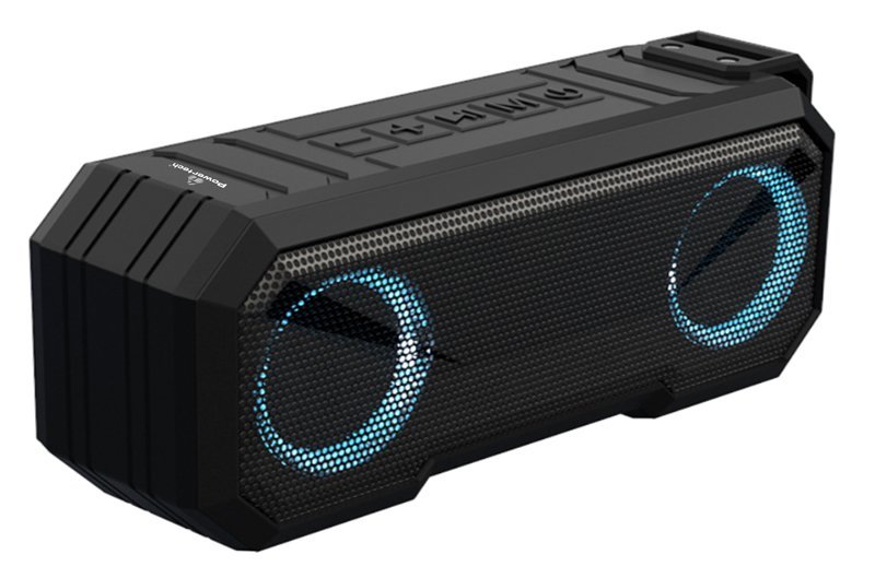 POWERTECH φορητό ηχείο & power bank PT-988 16W RMS, FM, RGB, IPX7, μαύρο