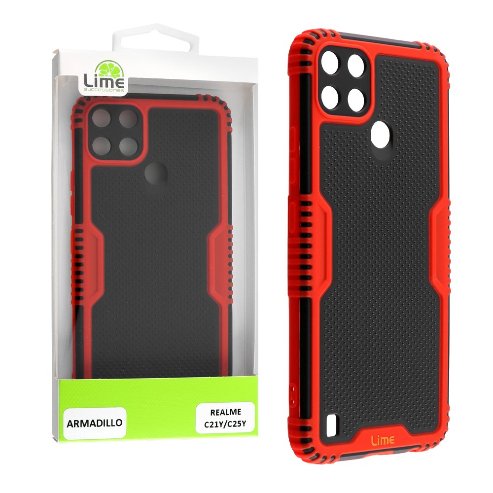 LIME ΘΗΚΗ REALME C21Y/C25Y 6.5" ARMADILLO FULL CAMERA PROTECTION RED