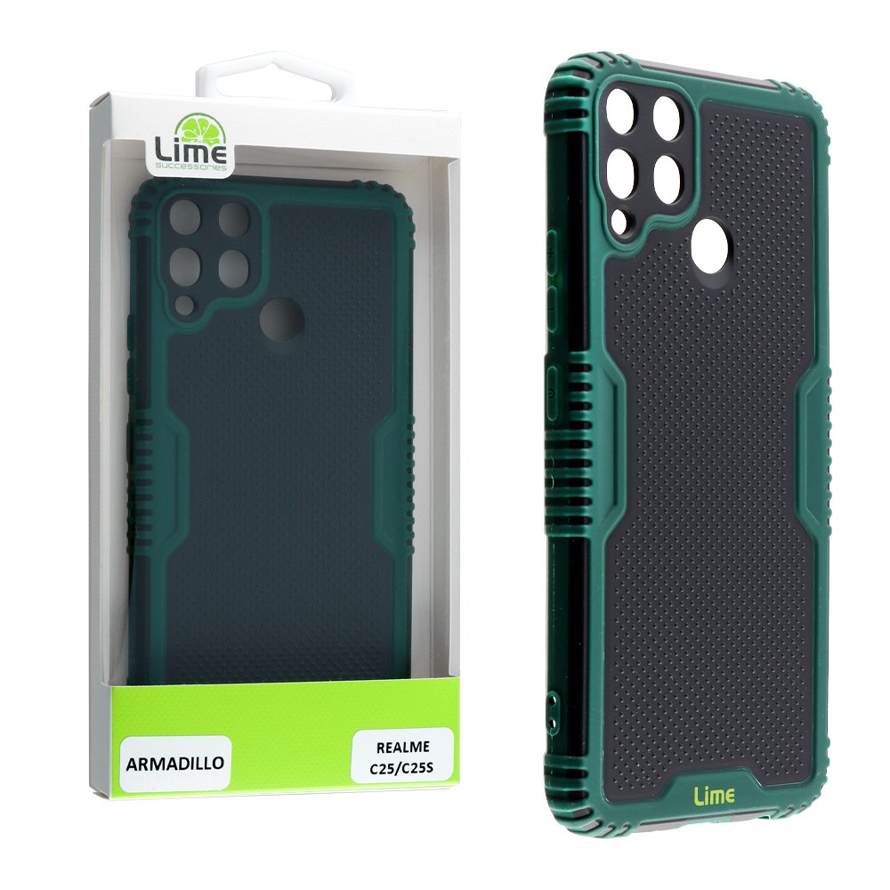 LIME ΘΗΚΗ REALME C25/C25s 6.5" ARMADILLO FULL CAMERA PROTECTION GREEN