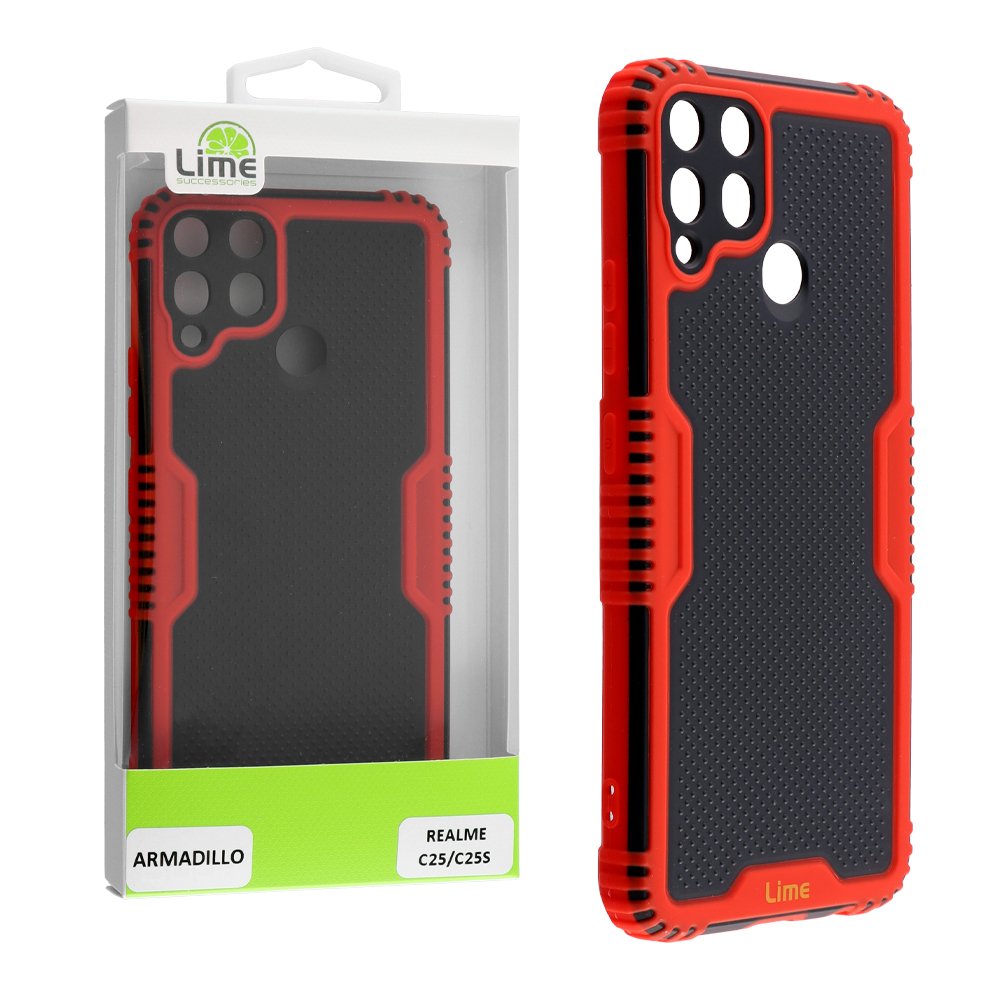 LIME ΘΗΚΗ REALME C25/C25s 6.5" ARMADILLO FULL CAMERA PROTECTION RED