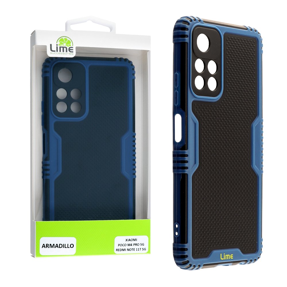 LIME ΘΗΚΗ XIAOMI POCO M4 PRO 5G/REDMI NOTE 11T 5G 6.6" ARMADILLO FULL CAMERA PROTECTION BLUE