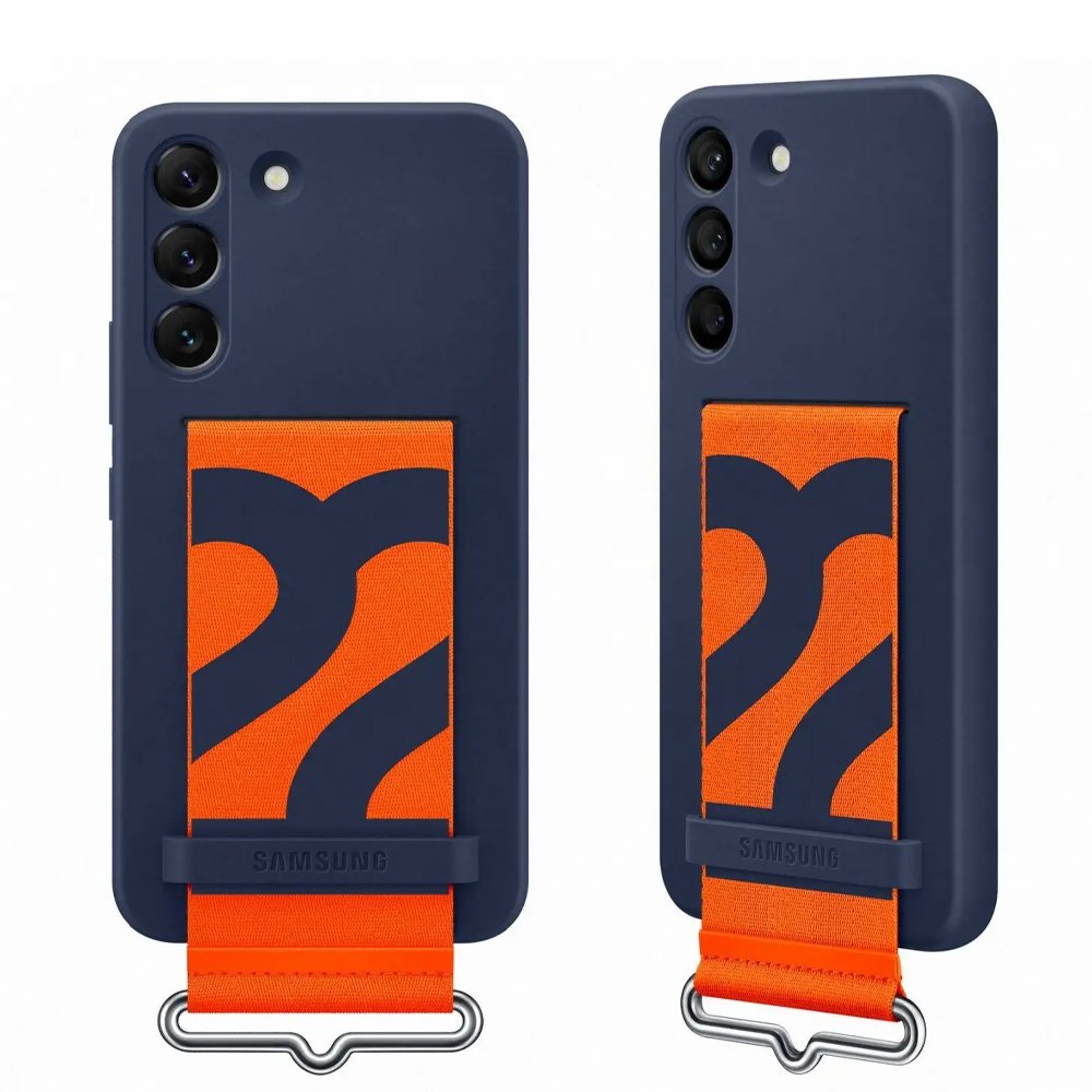 ΘΗΚΗ SAMSUNG S22 5G S901 SILICONE COVER WITH STRAP EF-GS901TNEGWW NAVY PACKING OR