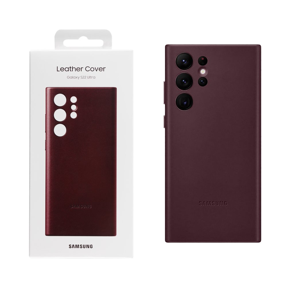 ΘΗΚΗ SAMSUNG S22 ULTRA 5G S908 LEATHER COVER EF-VS908LEEGWW BURGUNDY PACKING OR