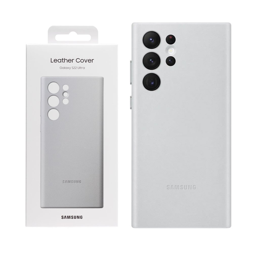 ΘΗΚΗ SAMSUNG S22 ULTRA 5G S908 LEATHER COVER EF-VS908LJEGWW LIGHT GREY PACKING OR