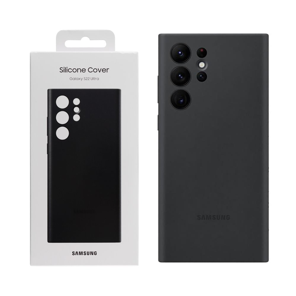 ΘΗΚΗ SAMSUNG S22 ULTRA 5G S908 SILICONE COVER EF-PS908TBEGWW BLACK PACKING OR
